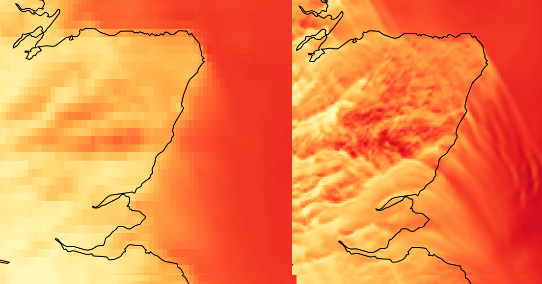 WRF high-resolution wind field example
